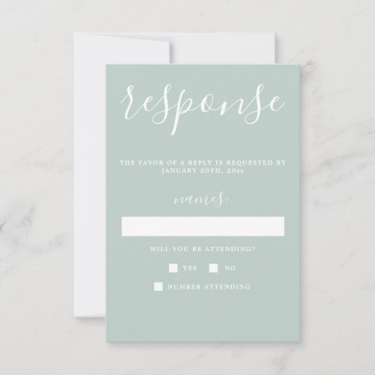 True Simplicity 1 Zee Glass Minimal Wedding RSVP (Voorkant)