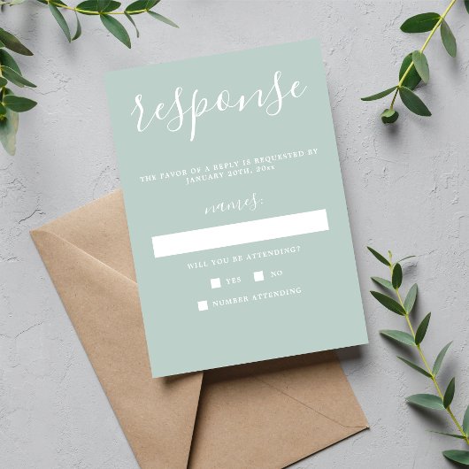 True Simplicity 1 Zee Glass Minimal Wedding RSVP Kaartje