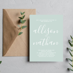 True Simplicity 1 Zee Glass Minimalist Wedding Kaart