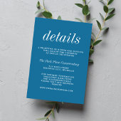 True Simplicity 2 Winter Blue Minimalist Wedding Informatiekaartje