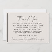 True Simplicity 3 Beige & Black Bedankt Opmerking (Voorkant)