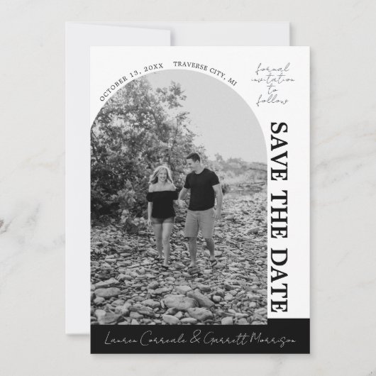 True Simplicity 3 Modern zwart-wit Save The Date (Voorkant)