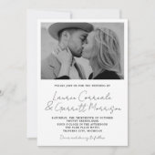 True Simplicity 3 Moderne zwart-wit bruiloft Kaart (Voorkant)