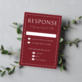 True Simplicity 4 | Burgundy | Wedding RSVP Kaartje