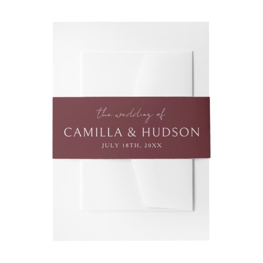 True Simplicity 4 | Dark Burgundy | Wedding Invite Uitnodigingen Wikkel (Voorkant Voorbeeld)