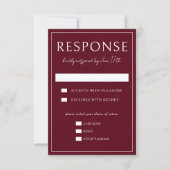 True Simplicity 4 | Dark Burgundy | Wedding RSVP Kaartje (Voorkant)