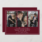 True Simplicity 4 | Dark Burgundy | Wedding Save The Date (Voorkant / Achterkant)