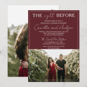 True Simplicity 4 | Deep Burgundy Rehearsal Dinner Kaart (Voorkant / Achterkant)