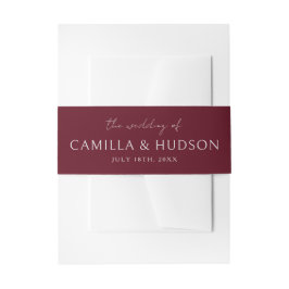 True Simplicity 4 | Deep Burgundy | Wedding Invite Uitnodigingen Wikkel