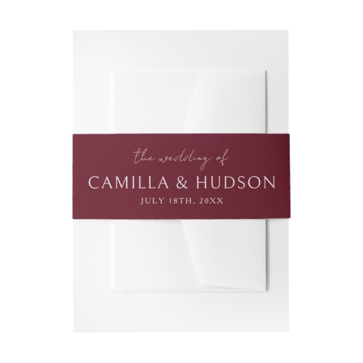 True Simplicity 4 | Deep Burgundy | Wedding Invite Uitnodigingen Wikkel (Voorkant Voorbeeld)