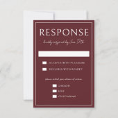 True Simplicity 4 | Deep Burgundy | Wedding RSVP Kaartje (Voorkant)