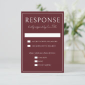 True Simplicity 4 | Deep Burgundy | Wedding RSVP Kaartje (Staand voorkant)