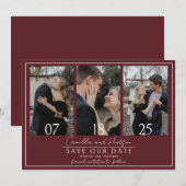 True Simplicity 4 | Deep Burgundy | Wedding Save The Date (Voorkant / Achterkant)
