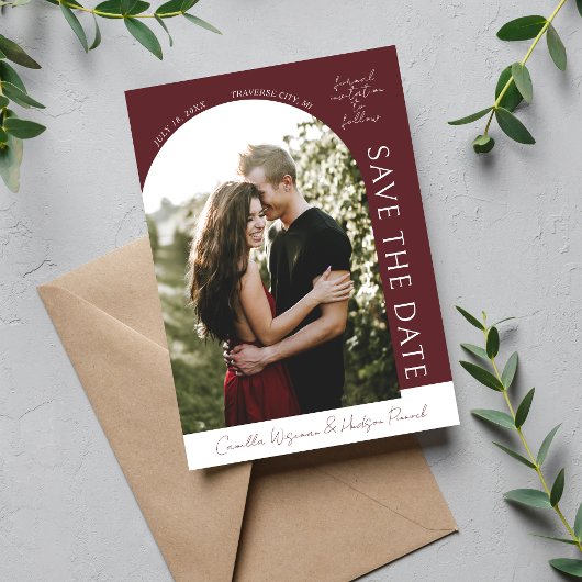 True Simplicity 4 | Diepe Burgundy | Save The Date