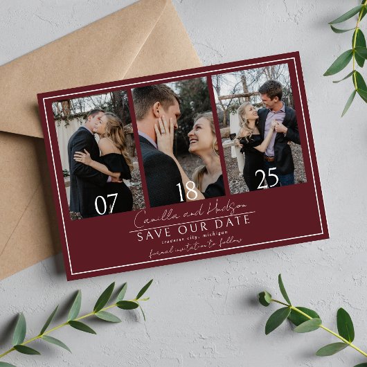 True Simplicity 4 | Diepe wijnrood | Trouwen Save The Date