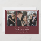 True Simplicity 4 | Diepe wijnrood | Trouwen Save The Date (Voorkant)