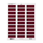 True Simplicity 4 | Donker Burgundy | Retouradres Etiket (Full Sheet)