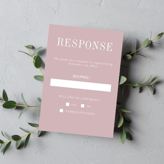 True Simplicity 6 Maneschijn Minimalistische Trouw RSVP Kaartje