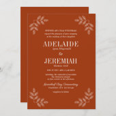 True Simplicity 6 Roestige Bloemige Bruiloft Kaart (Voorkant / Achterkant)