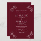 True Simplicity 6 Rosewood Bloemen bruiloft Kaart (Voorkant / Achterkant)