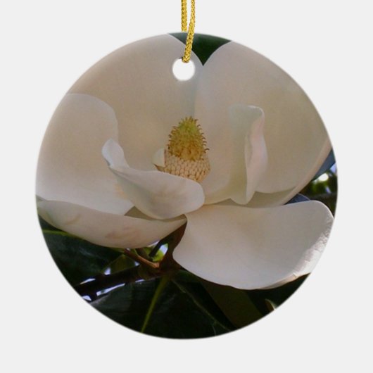 True Southern Magnolia Bloom Keramisch Ornament (Voorkant)