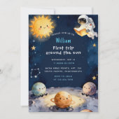 True Space First Trip Around The Sun 1st Birthday Kaart (Voorkant)