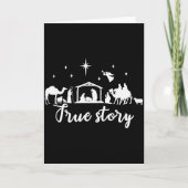 True Story Christmas Gift Religious Nativity Scene Kaart (Voorkant)