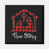 True Story Christmas Manger Nativity Scene Buffalo Magneet (Voorkant)