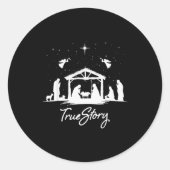 True Story Christmas Nativity Jesus Christian Men  Ronde Sticker (Voorkant)