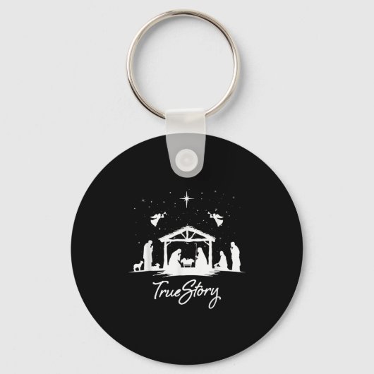 True Story Christmas Nativity Jesus Christian Men  Sleutelhanger (Voorkant)