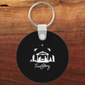True Story Christmas Nativity Jesus Christian Men  Sleutelhanger (Voorkant)