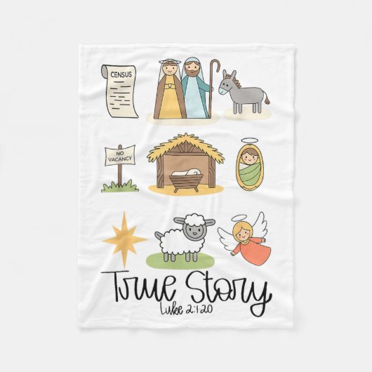 True Story Jesus Nativity Christian Christmas  Fleece Deken (Voorkant)