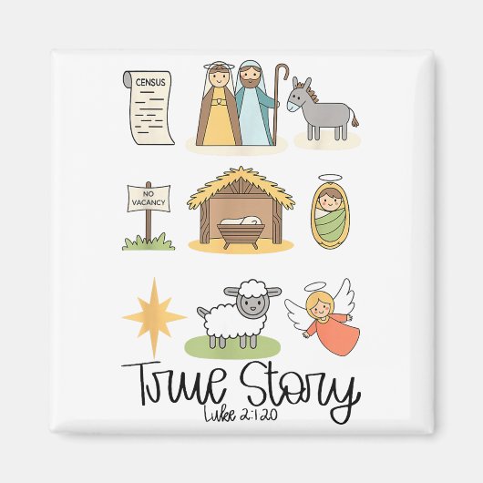True Story Jesus Nativity Christian Christmas Magneet (Voorkant)