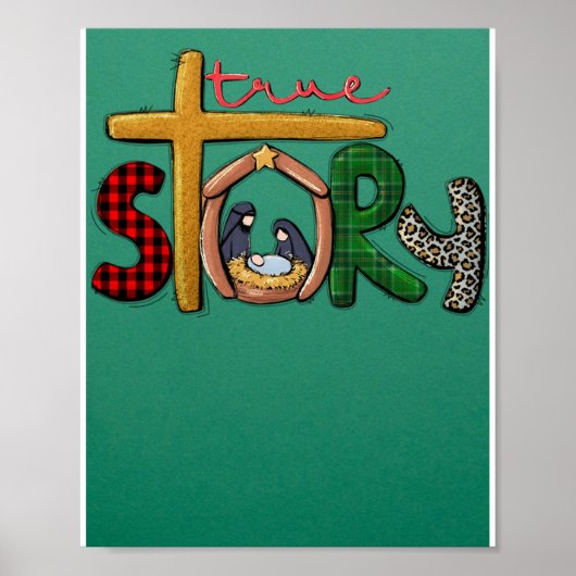 True Story Kerstmis Manger Natitivity Scene Buffal Poster (Voorkant)