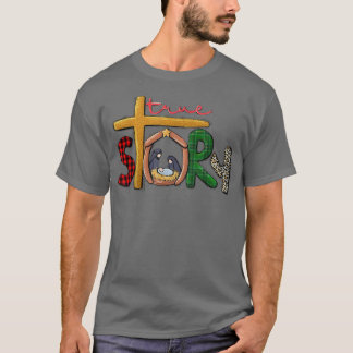 True Story Kerstmis Manger Natitivity Scene Buffal T-shirt