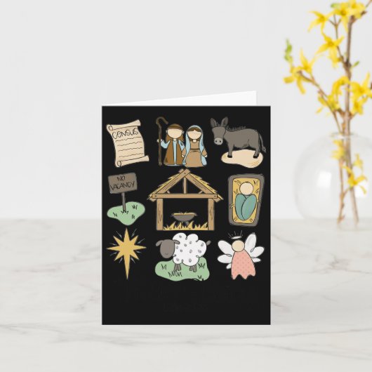 True Story Luke Jesus Geboorte Religieus Christeli Kaart (Gele Bloem)