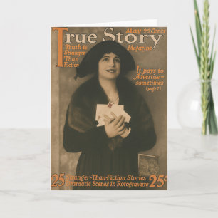 True Story Magazine Mei 1920 Vintage Sepia Retro Kaart