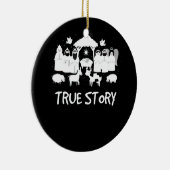 True Story Natitivity Kerstmis Baby Jesus Manger Keramisch Ornament (Rechts)