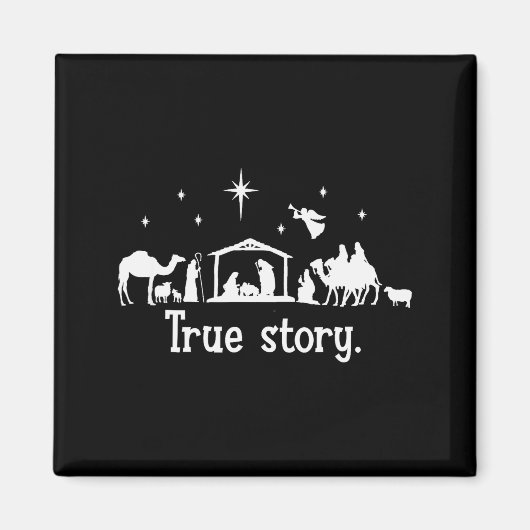 True Story Nativity Manger Christmas Baby Jesus Ki Magneet (Voorkant)