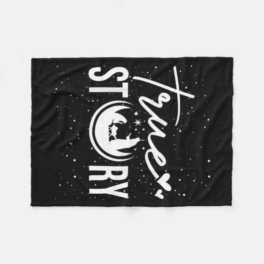 True Story Nativity Scene Christian Christmas Xmas Fleece Deken (Voorkant (Horizontaal))