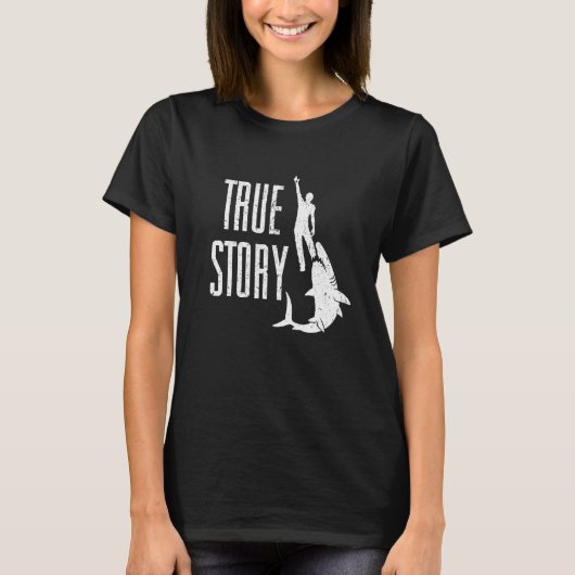True Story Shark Eating Leg Amputee-correctie T-shirt (Voorkant)