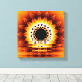 True Sunrise Fractal Modern Art Wrapped Canvas (Insitu (Houten vloer))