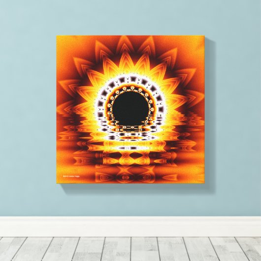 True Sunrise Fractal Modern Art Wrapped Canvas (Insitu (Houten vloer))