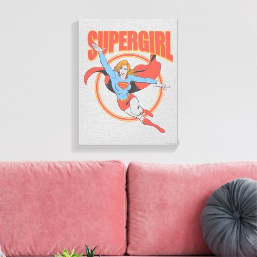 True  Supergirl Flying Graphic Canvas Afdruk (Insitu (Woonkamer))