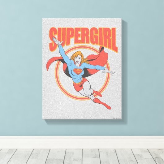 True  Supergirl Flying Graphic Canvas Afdruk (Insitu (Houten vloer))