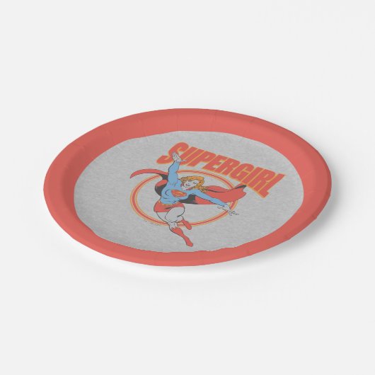 True  Supergirl Flying Graphic Papieren Bordje (Gekanteld)