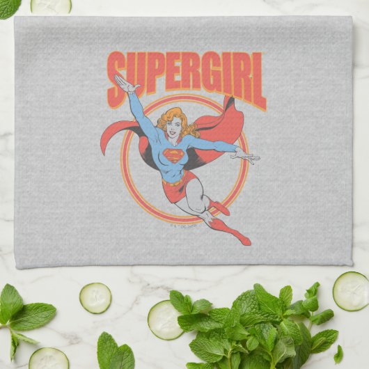 True Supergirl Flying Graphic Theedoek (Gevouwen)