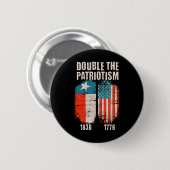 True Texan Dual Citizen Love Nederland Ronde Button 5,7 Cm (Voorkant /achterkant)