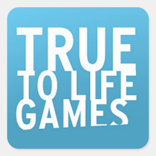 True to Life Games Logo Vierkante Sticker (Voorkant)