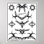 True Tribal Tattoo Flash sheet-Z06 Poster (Voorkant)